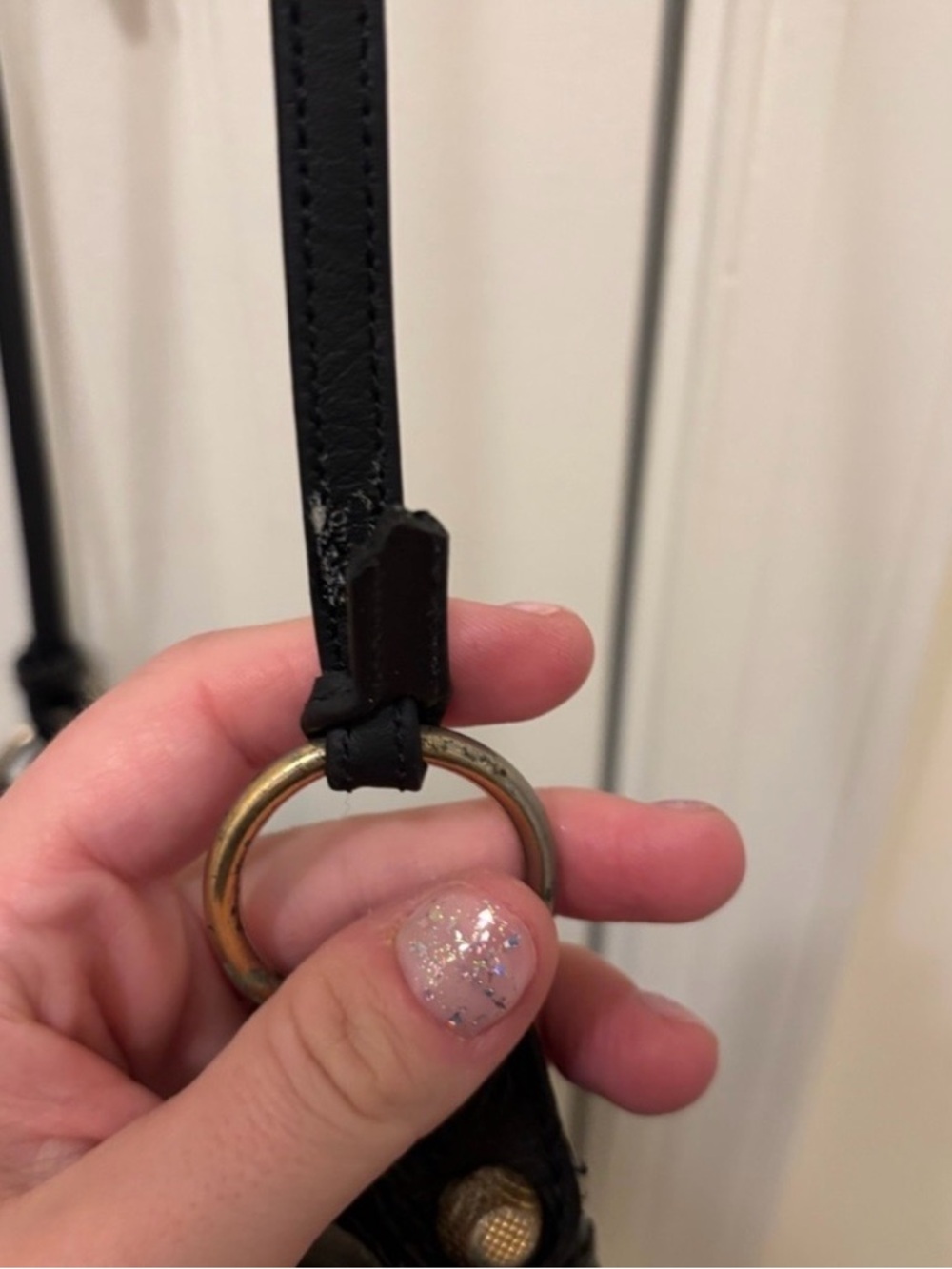 Balenciaga Black Leather Crossbody Bag with Gold Hardware - Picture 5 of 8